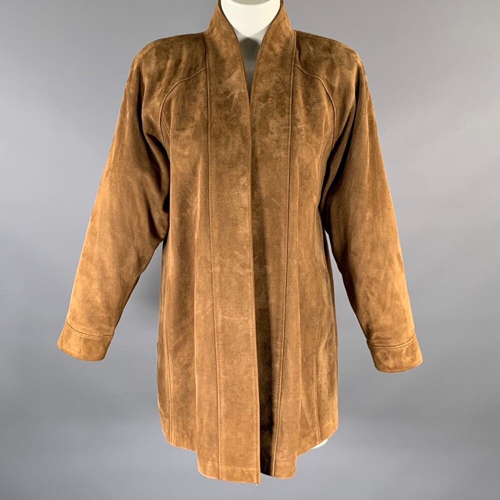 RITTMASTER Size XS Brown Suede Open Front Jacket